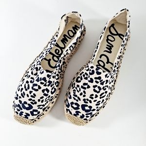 Sam Edelman Verona Blue Leopard Espadrille Flats